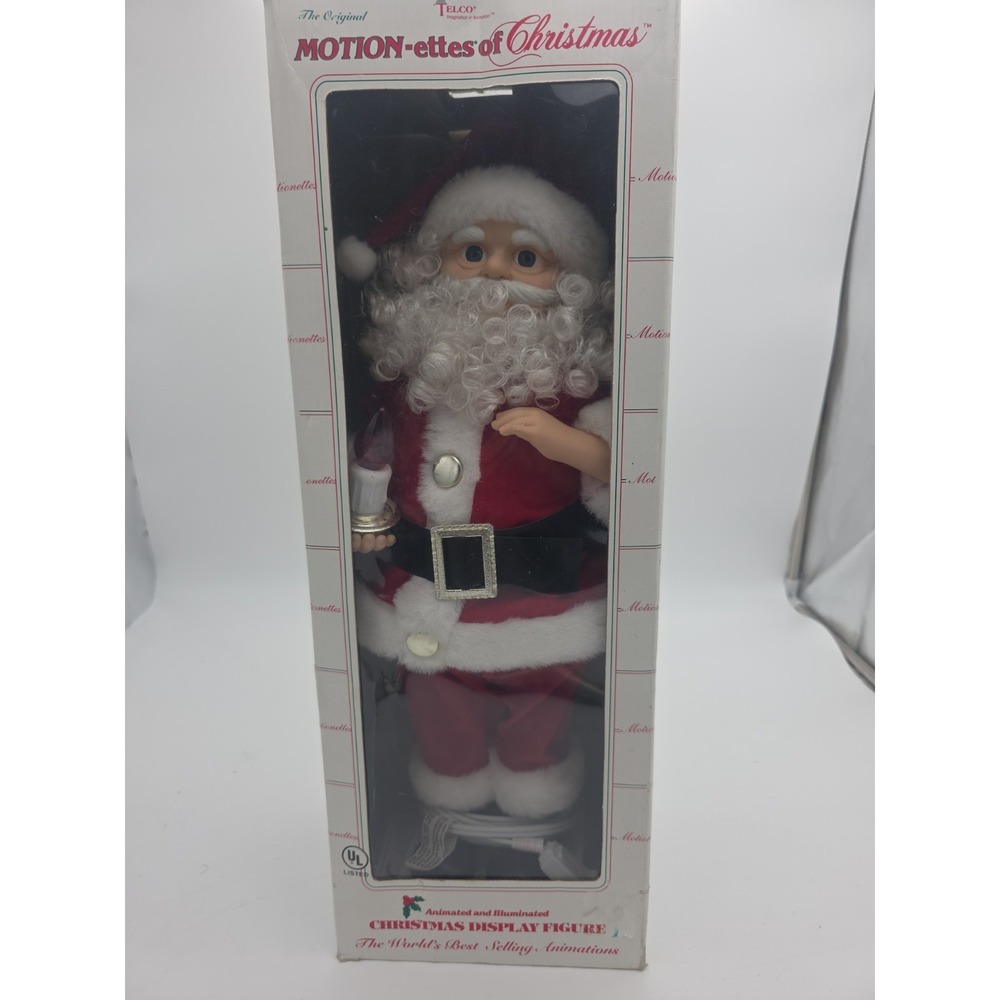 Vintage Christmas Animatronic & Box Musical Santa Claus Telco Motion-ettes 1990